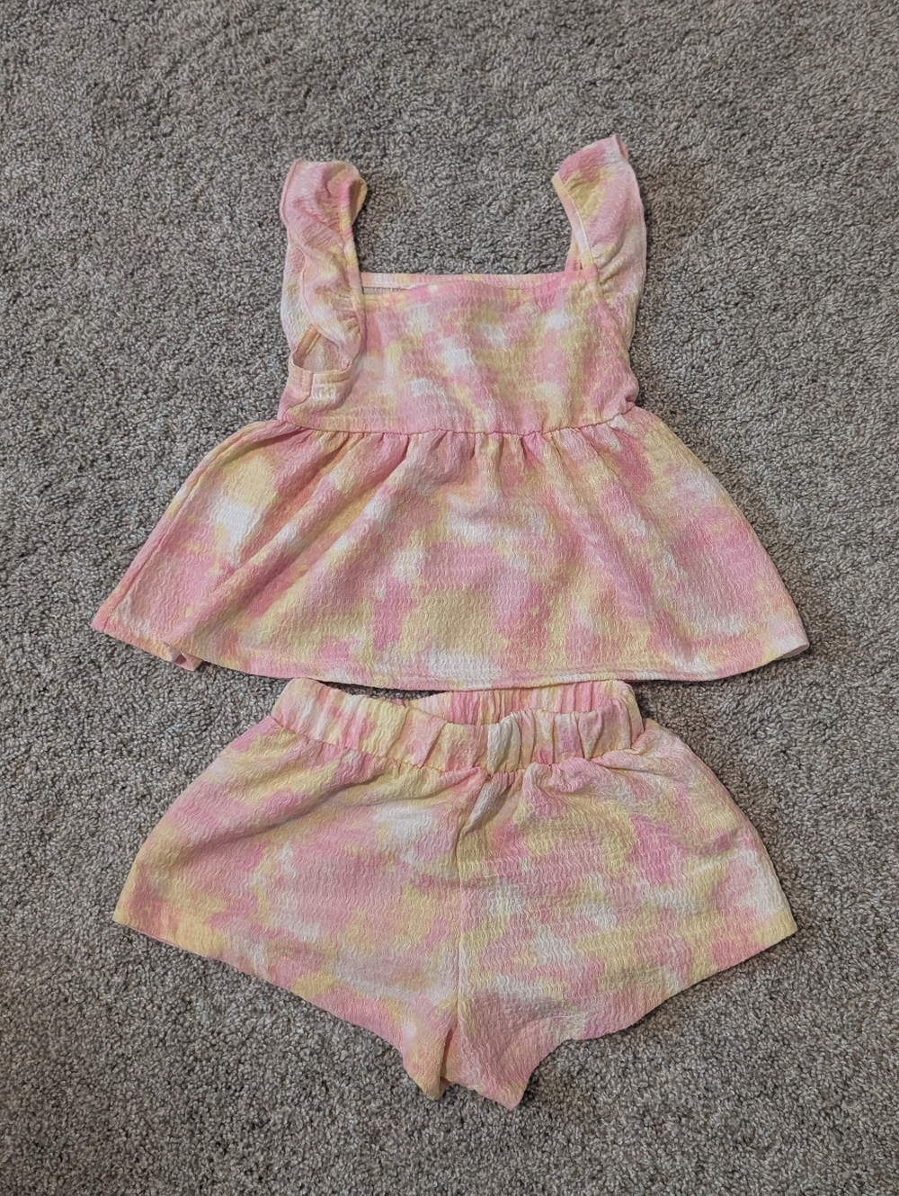 Girls Primark Tie-Dye Ruffled Tank Outfit